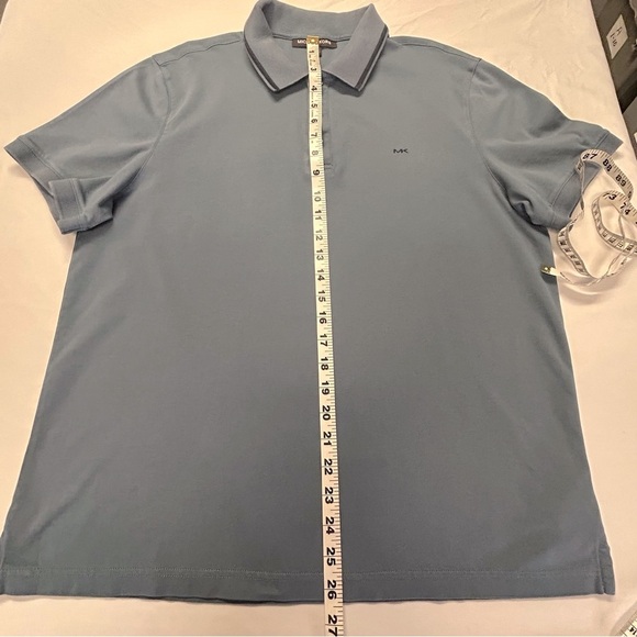 Michael Kors Polo Shirt Mens Size L Short Sleeve Logo Preppy Classic Blue - Picture 7 of 10